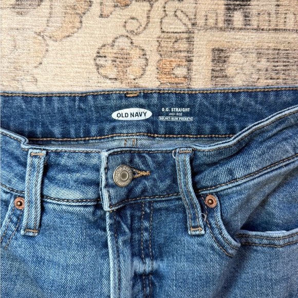 Old Navy Women's Straight Leg Jeans - Light Blue and Dark Blue - Picture 8 of 10